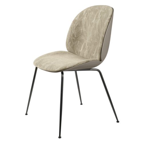 Gubi Beetle Spisebordsstol Conic Base Sædepolstring Beige Mønster