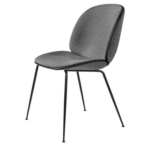 Gubi Beetle Spisebordsstol Conic Base Fuld Polstring Grå/Sort