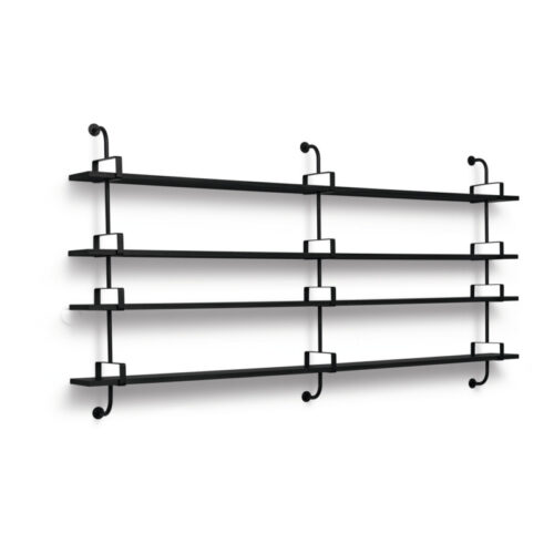 Gubi Matégot Demon Hylde 3 Beslag Sort (Bredde 215 cm, 3 hylder)