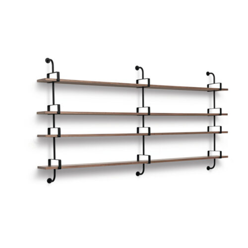 Gubi Matégot Demon Shelf 3 Beslag Valnød (Bredde 215 cm, 3 hylder)