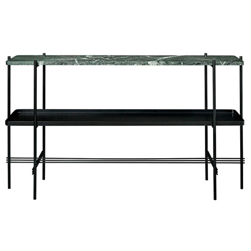 Gubi TS Konsolbord, TS Console 2 rack, Marmor/metal (Grøn)