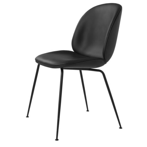 Gubi Beetle Spisebordsstol Conic Base Fuld Polstring Læder