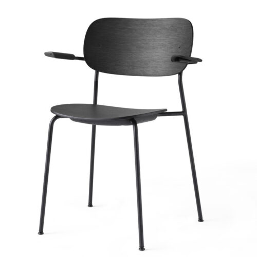 Menu Co Chair Spisebordsstol M. Armlæn Sort Eg