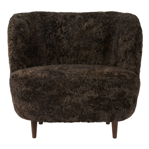 GUBI Stay Lounge Chair, Curly-Espresso Sheepskin