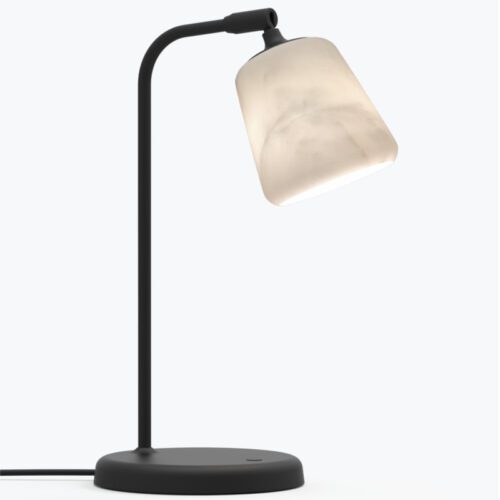 New Works Material Table Lamp White Marble