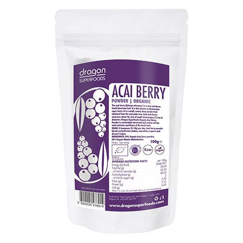 Acai bær pulver Ø - Dragon  Superfoods