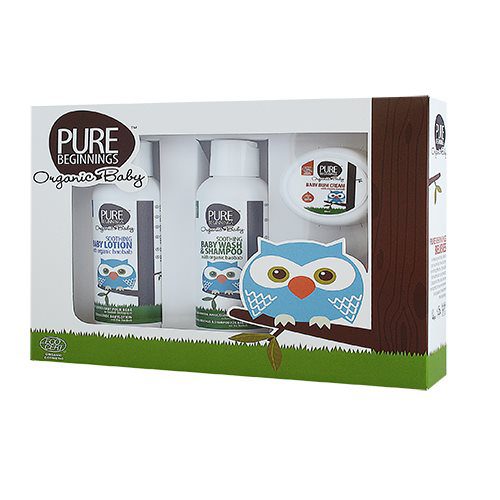 Baby gift set Pure Beginnings Baby wash & shampoo, baby lotion, baby bum cream