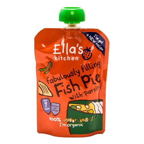 Babymos Ø fisketærte m.  grønsager & persille 7 mdr Ellas Kitchen