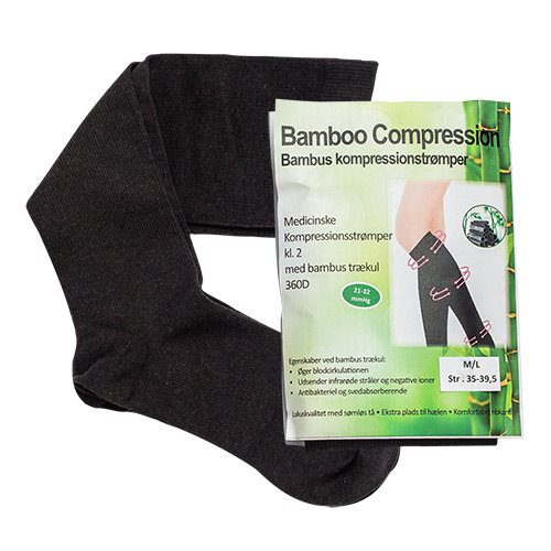 Bambus kompressionsstrømper M/L (RAL) 2 stk. kl. 2 Str. M/L Bamboo Pro