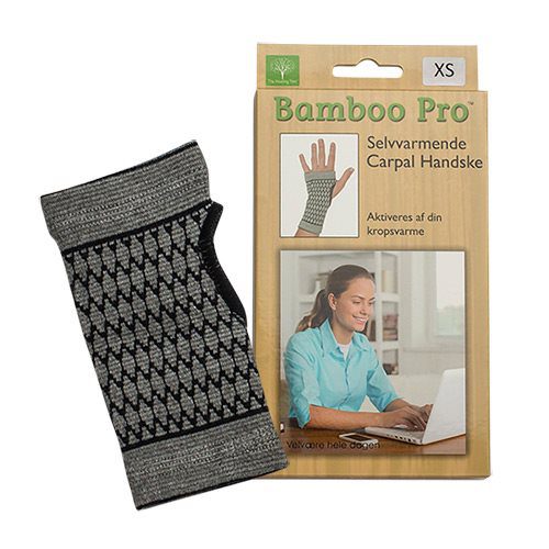 Carpal handske, Str. XS   selvvarmende  Bamboo Pro