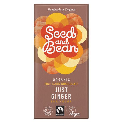 Chokolade mørk 58% ginger Ø  Seed & Bean