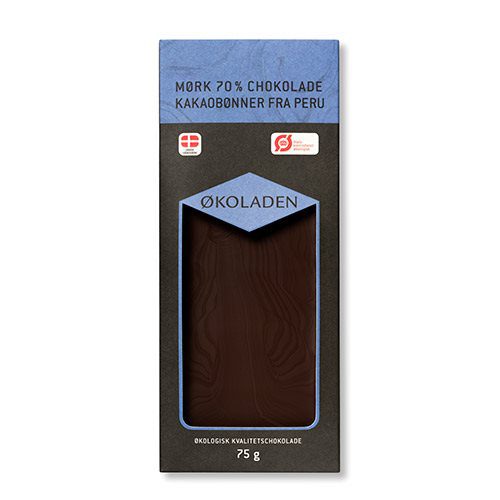 Chokolade mørk 70% Ø kakaobønner fra Peru