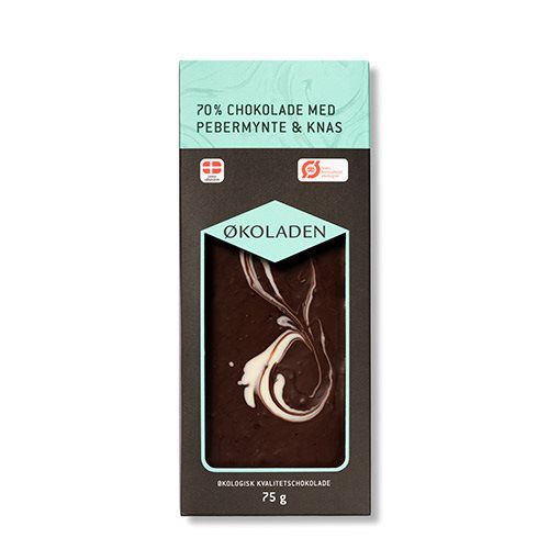 Chokolade pebermynte/knas Ø 70%