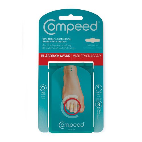Compeed vabel plaster ml. tær 8 stk.