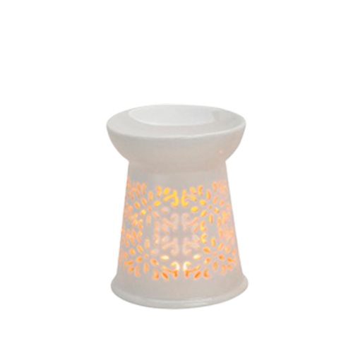 Duftlampe Blomst hvid H:13 cm / B: 10 cm