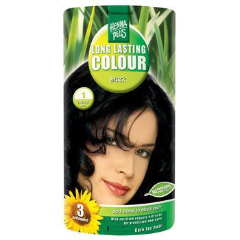 Hennaplus 1 hårfarve black  Long Lasting Colour