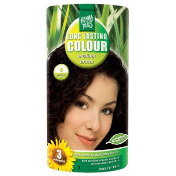 Hennaplus 4 hårfarve medium  brown Long Lasting Colour