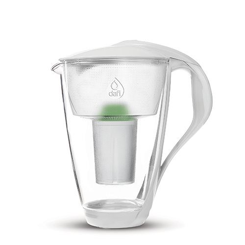 Kande 2,0l glas, hvid m. Alkaline Filter Dafi