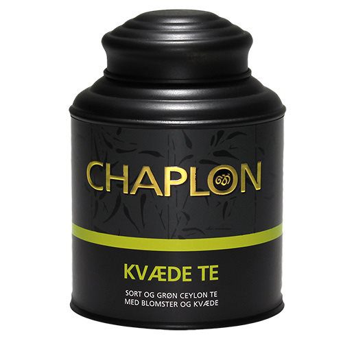 Kvæde sort/grøn te dåse Ø