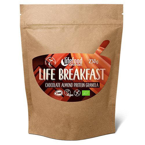 Life Breakfast Ø Chokolade &  Mandel Protein Granola RAW