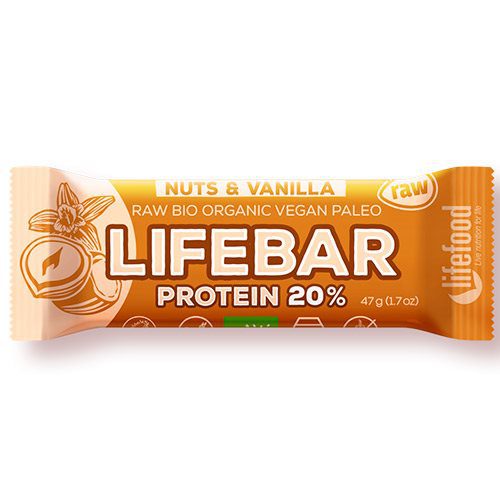 LifeBar Nødder Vanilje Ø Proteinbar