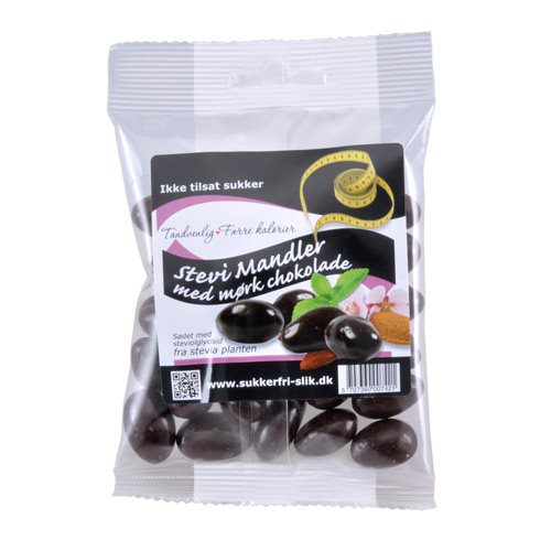 Mandler m. mørk stevia chokolade