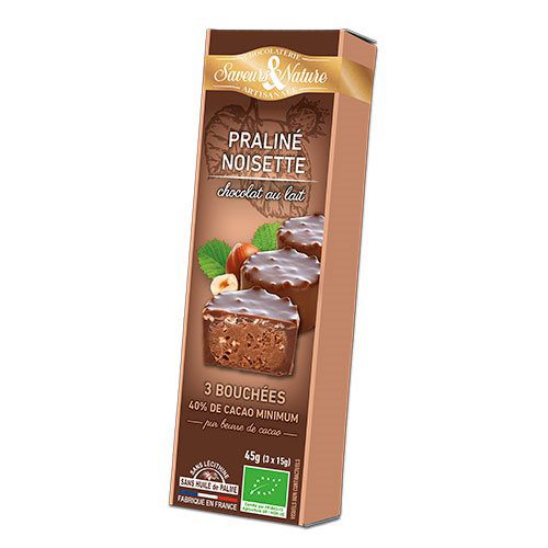 Minitærte Hasselnød & lys Ø Chokolade 3 stk