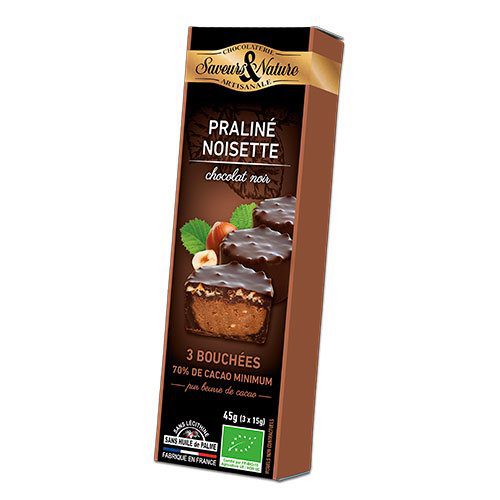 Minitærte Hasselnød & mørk Ø Chokolade 70 % - 3 stk