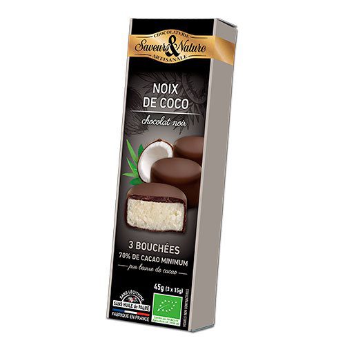 Minitærte Kokos & mørk Ø Chokolade 70 % - 3 stk
