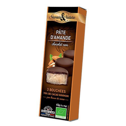 Minitærte Marcipan & mørk Ø chokolade 70 % 3 stk