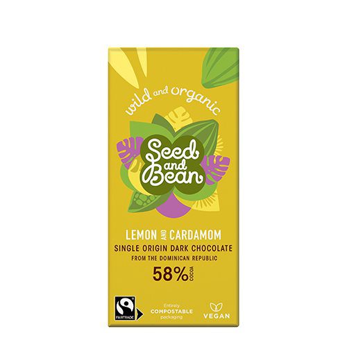 Mørk chokolade Ø 58% Lemon &  Cardamom Seed & Bean