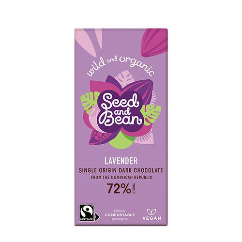 Mørk chokolade Ø 72% m.  lavendel Seed & Bean