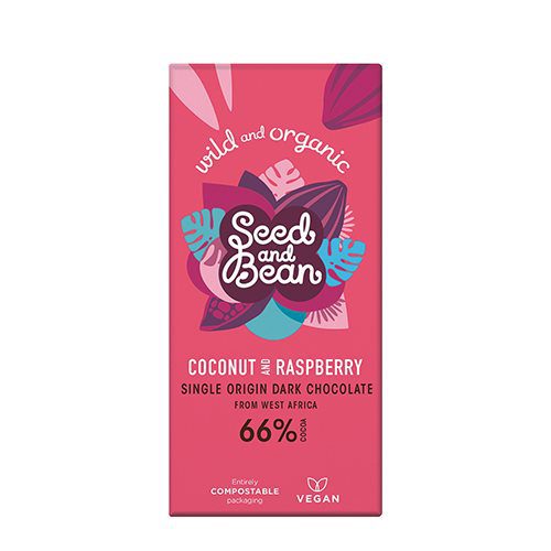 Mørk chokolade Ø m. coconut &  rasberry Seed & Bean