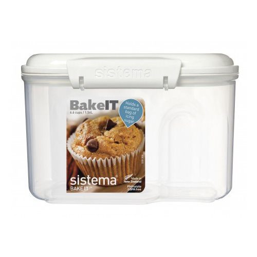 Opbevaringsboks hvid 1,56 L bakery Sistema