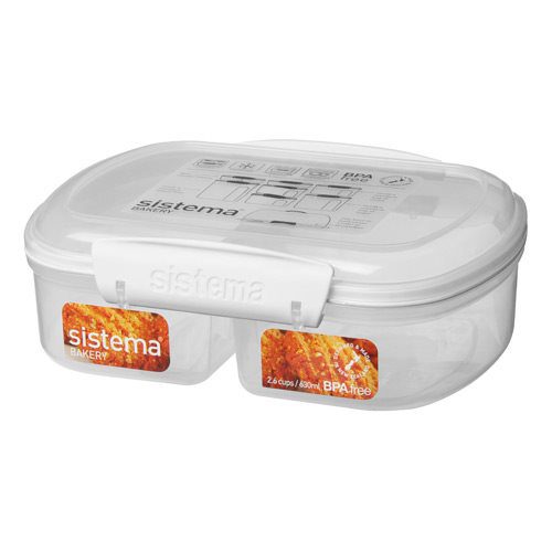 Opbevaringsboks hvid 630 ml split bakery Sistema