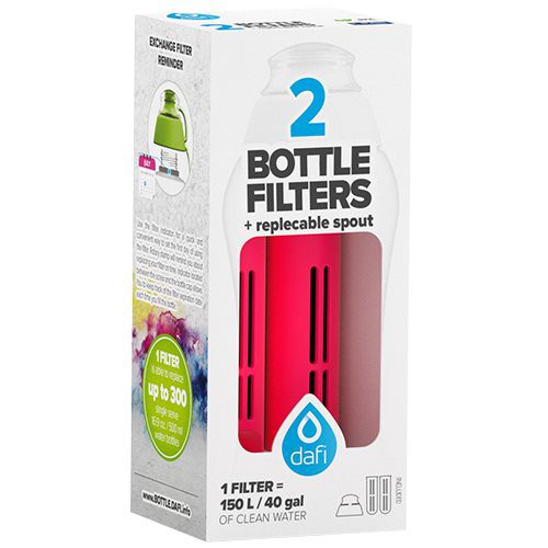 Refiller filterflaske Rød 2 stk refiller + mundstykke