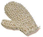 Sisal-massagehandske finstrikket