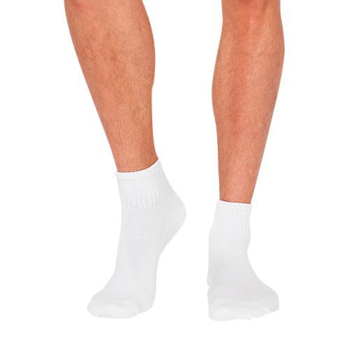 Strømper Herre hvid str.39-45  Quarter Crew Sport