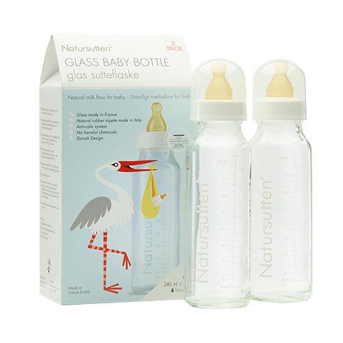 Sutteflaske glas 2-pak