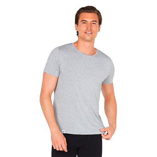T-shirt Herre lysegrå crew-neck str. XL