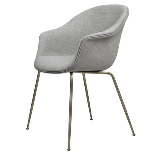 Gubi Bat Dining Chair, Conic Base - Fully Upholstered in Remix 123