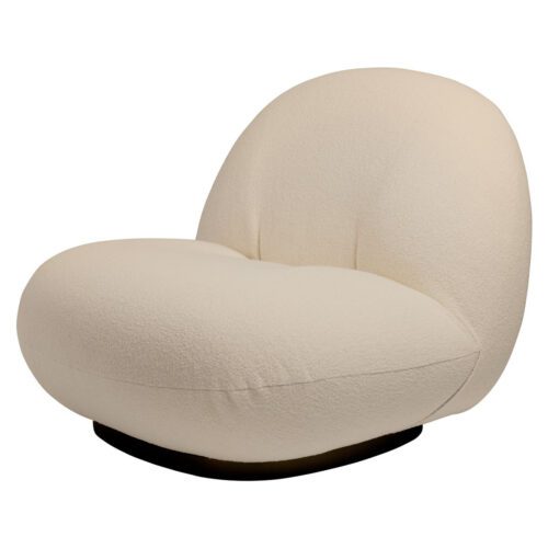Gubi Pacha Lounge Chair - Fully Upholstered, Harp 24 QS Soft Black Semi Mat
