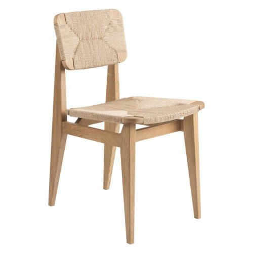 Gubi C-Chair Dining Chair - Un-Upholstered, Paper Cord (Oak Oiled)