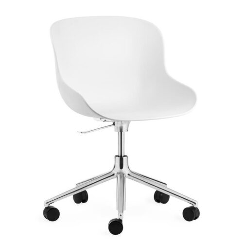 Normann Copenhagen Hyg drejestol M. Hjul Aluminium Hvid