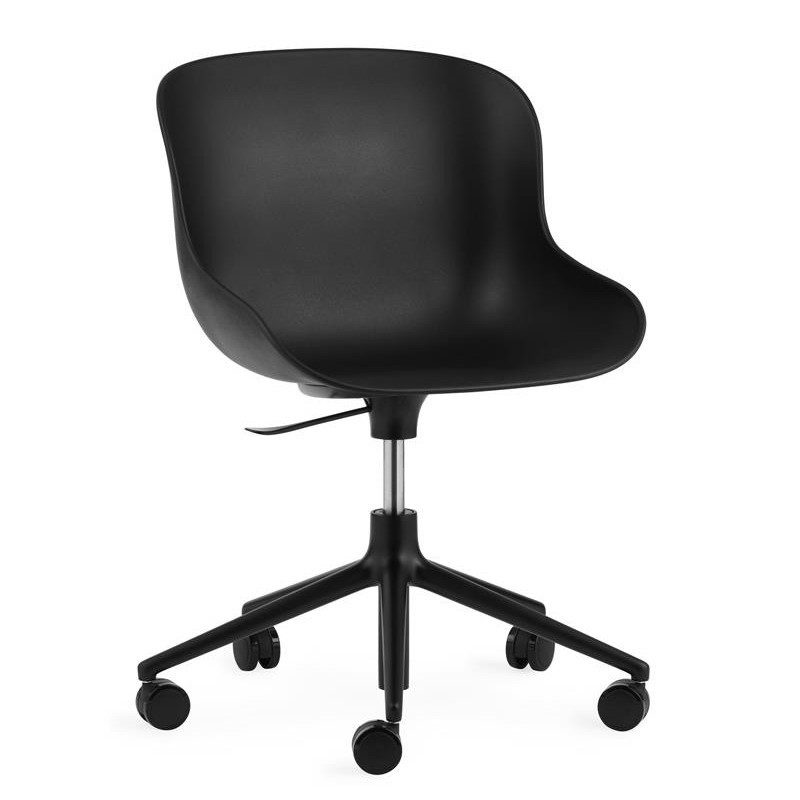 Normann Copenhagen Hyg drejestol M. Hjul Sort Aluminium Sort