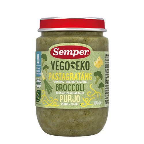 Babymos Ø pastagratin, broccoli, porre fra 8 mdr