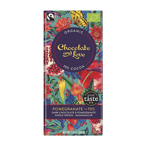Chokolade Pomegranate 70% Ø Chocolate and Love