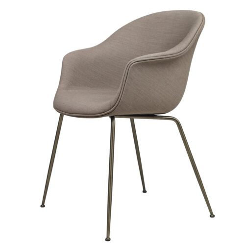 Gubi Bat Dining Chair, Conic Base - Fully Upholstered in Crisp 04115