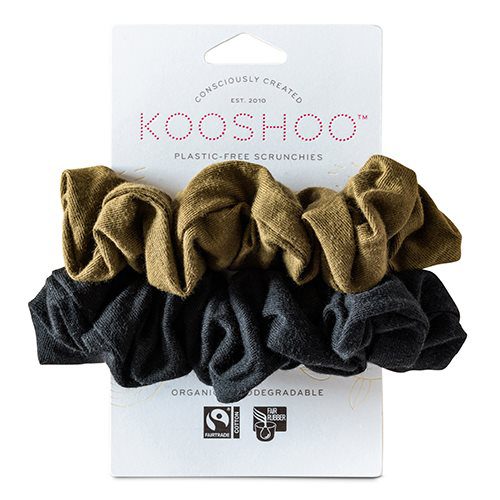 Hår scrunchie Black Olive 2 stk - øko & plastikfri - 2 stk