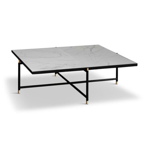 Handvärk Sofabord Hvid Marmor Messing